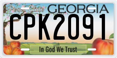 GA license plate CPK2091
