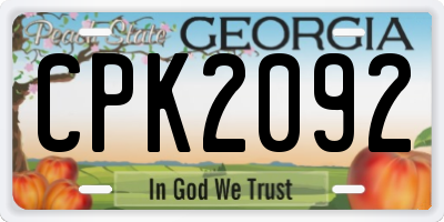 GA license plate CPK2092