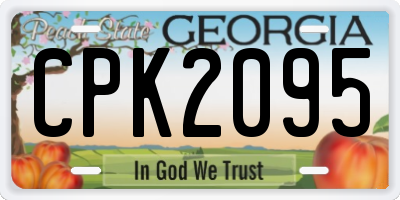 GA license plate CPK2095