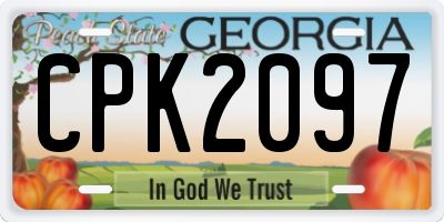 GA license plate CPK2097