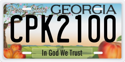 GA license plate CPK2100