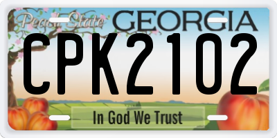 GA license plate CPK2102