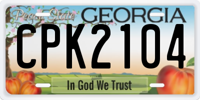 GA license plate CPK2104