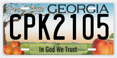 GA license plate CPK2105
