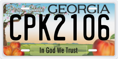 GA license plate CPK2106