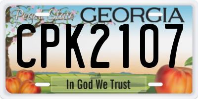 GA license plate CPK2107