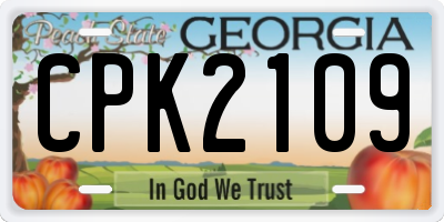 GA license plate CPK2109