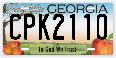GA license plate CPK2110