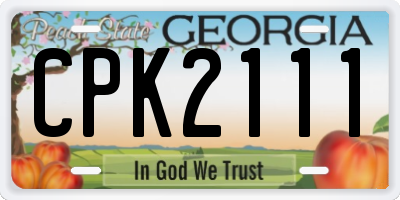 GA license plate CPK2111