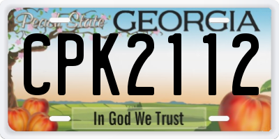 GA license plate CPK2112