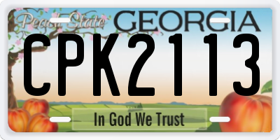 GA license plate CPK2113