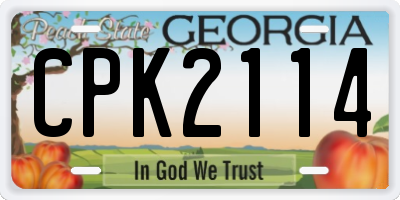 GA license plate CPK2114