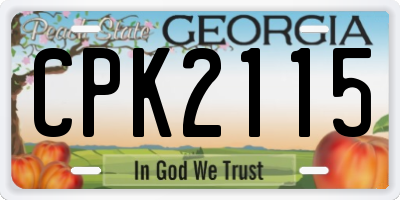 GA license plate CPK2115