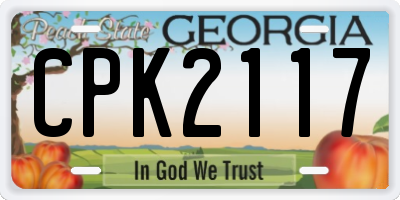 GA license plate CPK2117