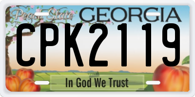 GA license plate CPK2119