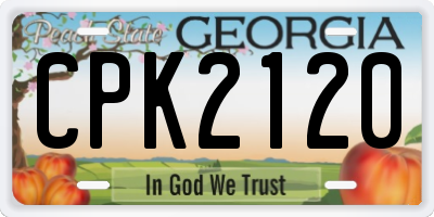 GA license plate CPK2120