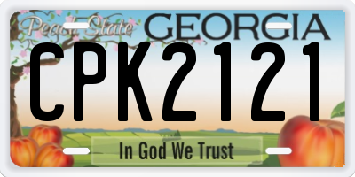 GA license plate CPK2121