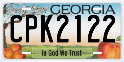 GA license plate CPK2122