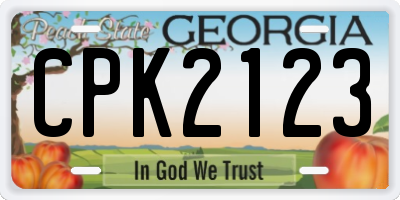 GA license plate CPK2123