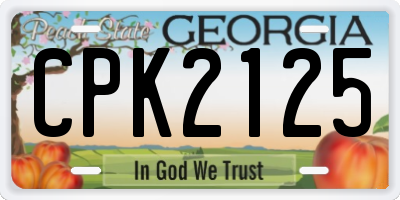 GA license plate CPK2125
