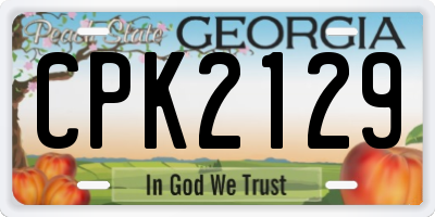 GA license plate CPK2129