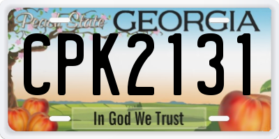 GA license plate CPK2131