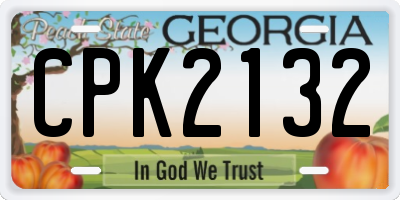 GA license plate CPK2132