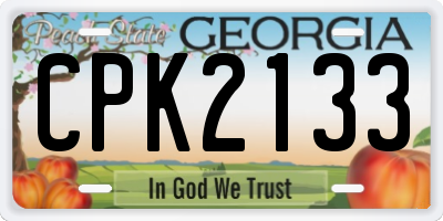 GA license plate CPK2133