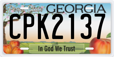GA license plate CPK2137
