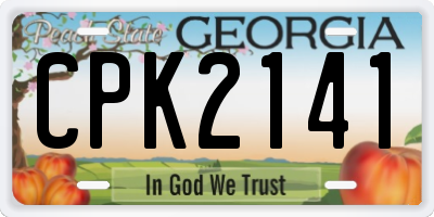 GA license plate CPK2141