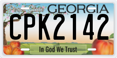 GA license plate CPK2142