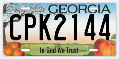 GA license plate CPK2144