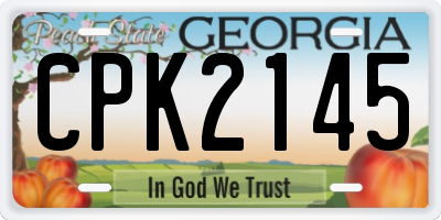 GA license plate CPK2145