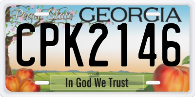 GA license plate CPK2146