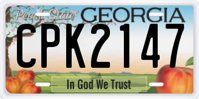 GA license plate CPK2147