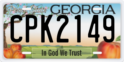 GA license plate CPK2149