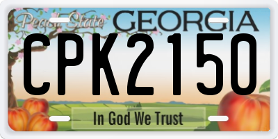 GA license plate CPK2150