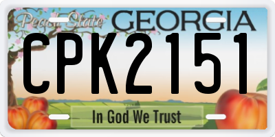 GA license plate CPK2151