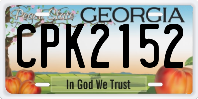 GA license plate CPK2152