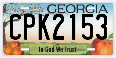 GA license plate CPK2153