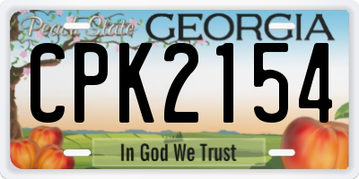GA license plate CPK2154