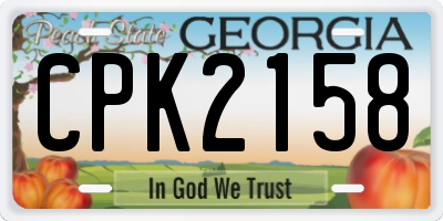 GA license plate CPK2158