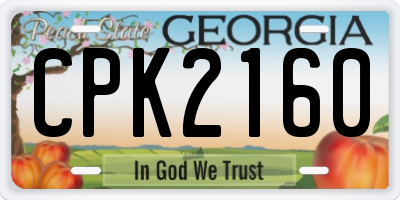 GA license plate CPK2160
