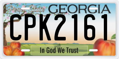 GA license plate CPK2161