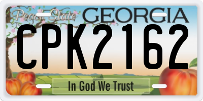 GA license plate CPK2162