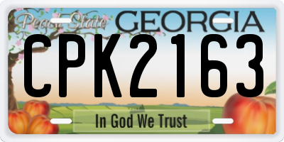 GA license plate CPK2163