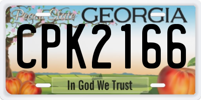 GA license plate CPK2166