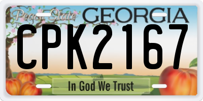 GA license plate CPK2167