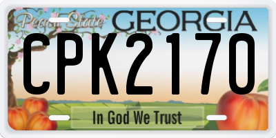 GA license plate CPK2170
