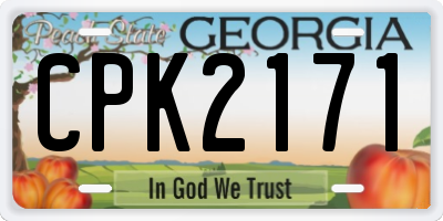 GA license plate CPK2171